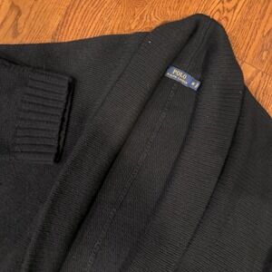 Polo Ralph Lauren Wool Cashmere Cardigan Sweater Shawl Neck Women's‎ M Black